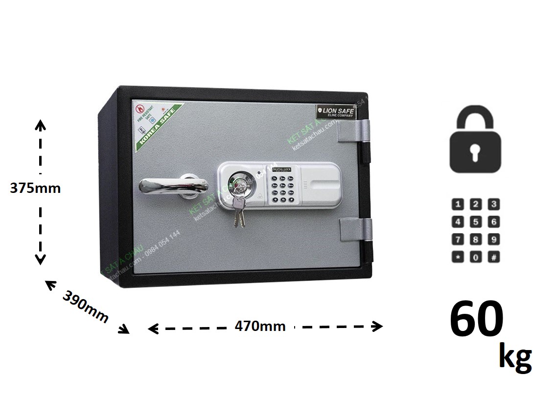 Két sắt nhỏ, mini khóa điện tử giá rẻ tay cầm thân ngang 50kg $titlesp - $hienthicat