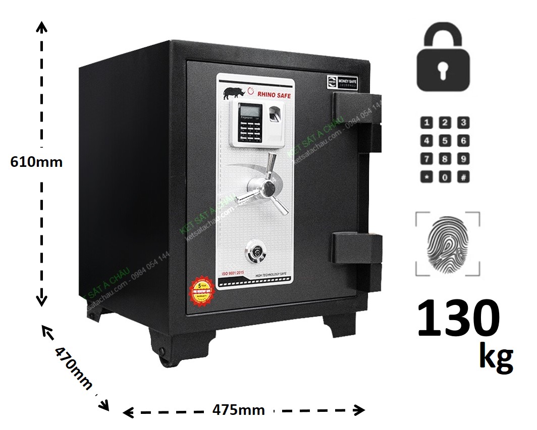 Két sắt nhỏ siêu cường chống trộm xuất khẩu khóa vân tay thân đứng 100 - 130kg