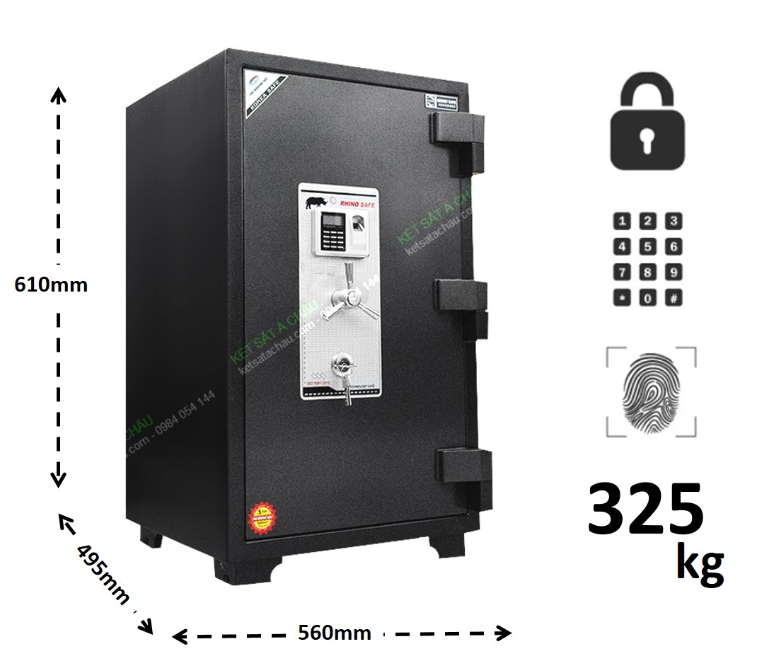 Két sắt chống phá, đập khóa vân tay thân đứng 200 - 275kg