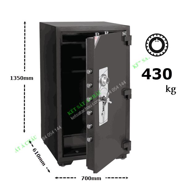 Két sắt siêu cường cao cấp, khóa cơ tích hợp khóa điện tử cở lớn thân đứng cao 1350mm
