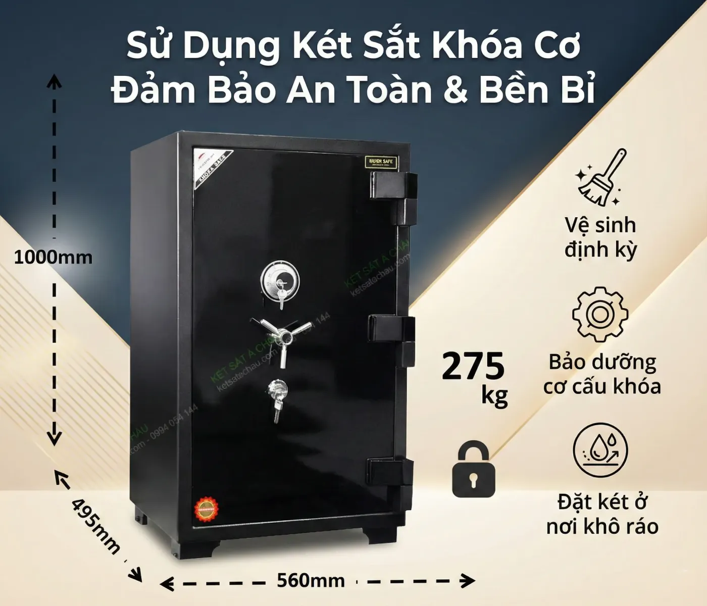 Cẩm Nang Sử Dụng Két Sắt Khóa Cơ Đảm Bảo An Toàn & Bền Bỉ